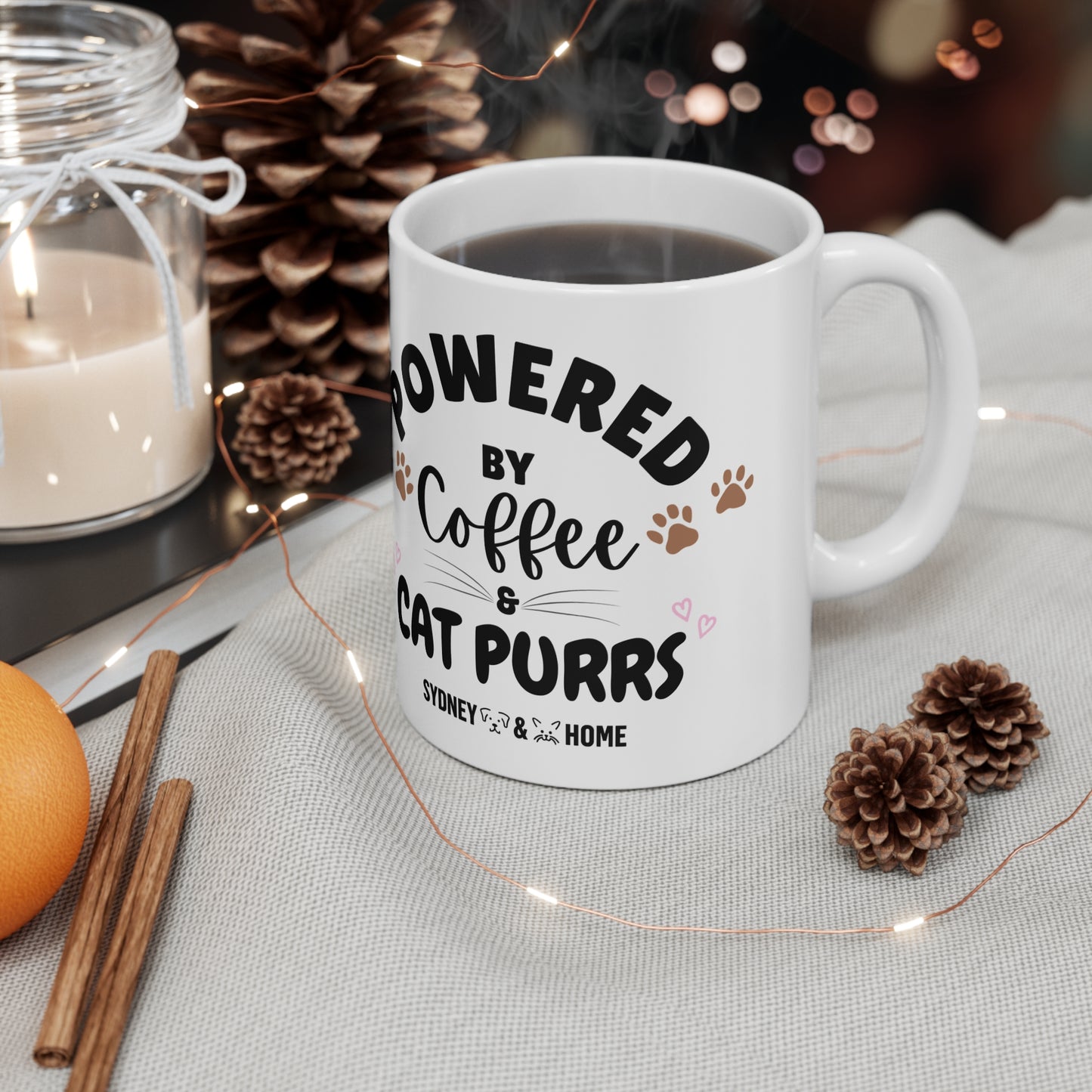 Mug - Powered by Coffee & Cat Purrs