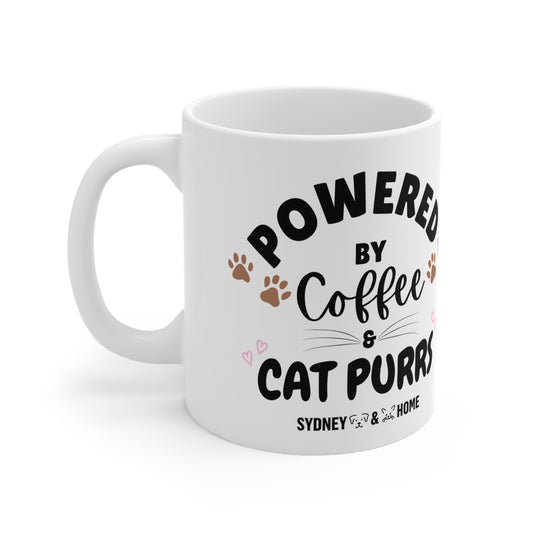 Mug - Powered by Coffee & Cat Purrs