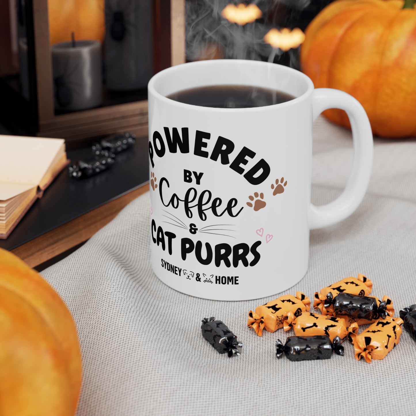 Mug - Powered by Coffee & Cat Purrs