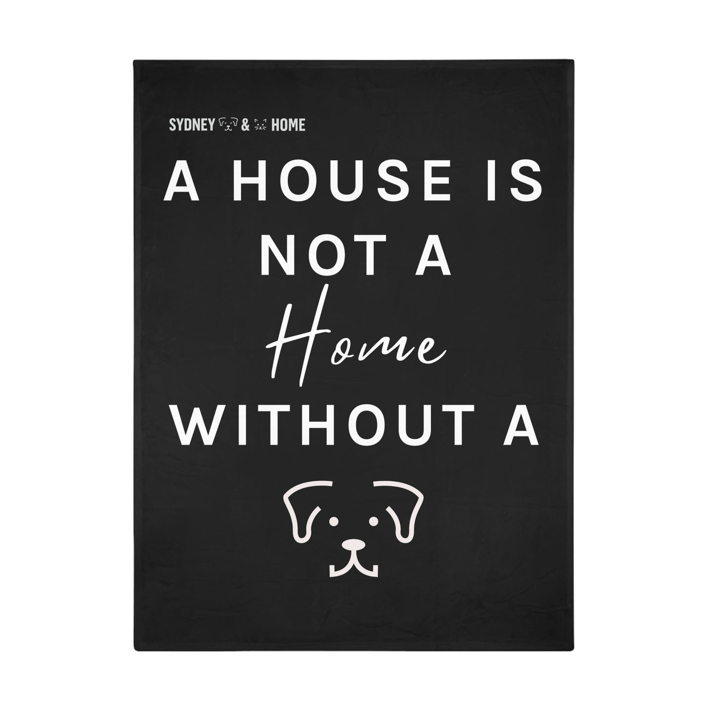 Plush Fleece Dog Blanket - Black