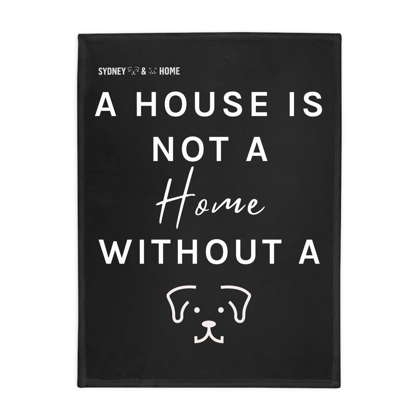 Plush Fleece Dog Blanket - Black