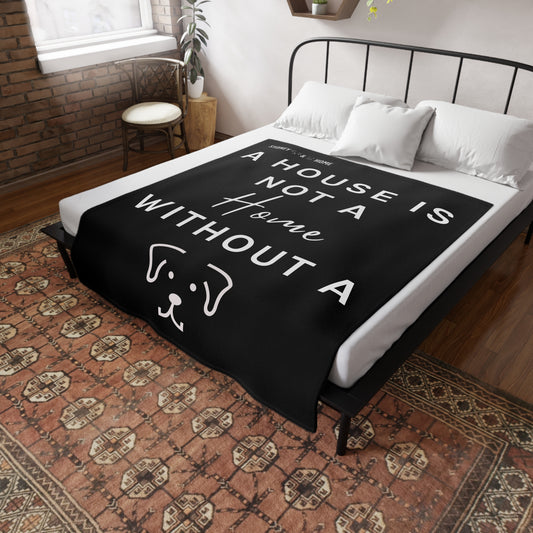 Plush Fleece Dog Blanket - Black
