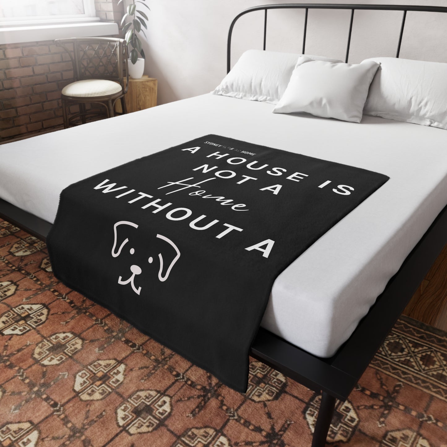 Plush Fleece Dog Blanket - Black
