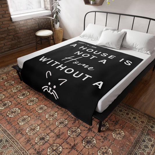 Plush Fleece Cat Blanket - Black