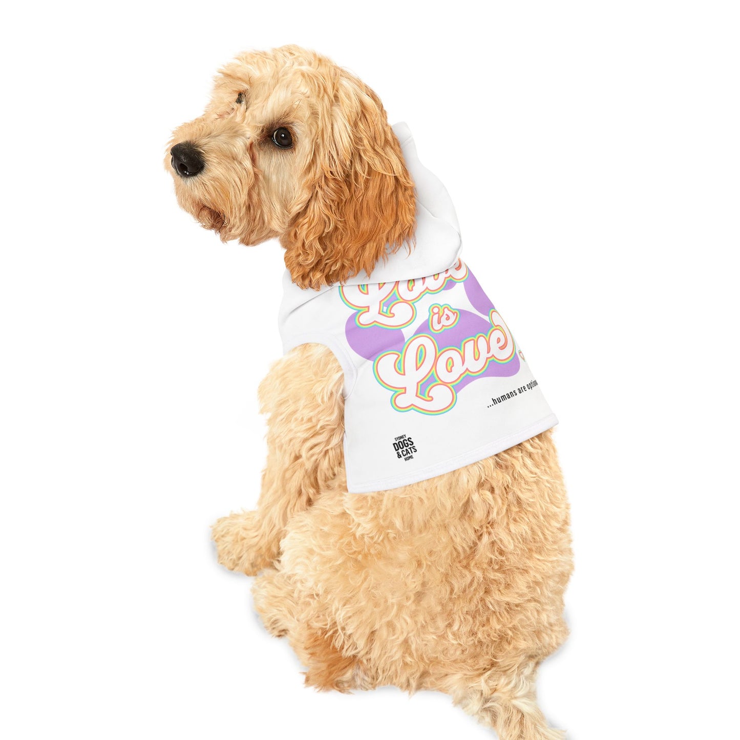 "Love is Love" Rainbow Paw Print Dog & Cat Hoodie