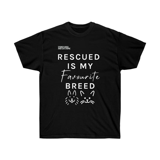 Rescued is My Favourite Breed Dog & Cat - Unisex T-Shirt