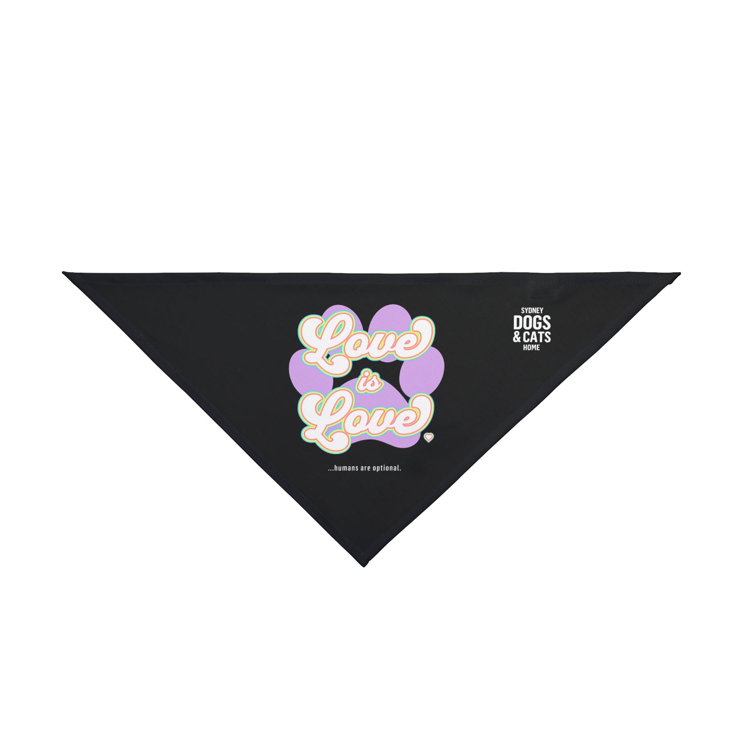 Pet Bandana — "Love is Love" Pride Paw Print Bandana for Dogs & Cats