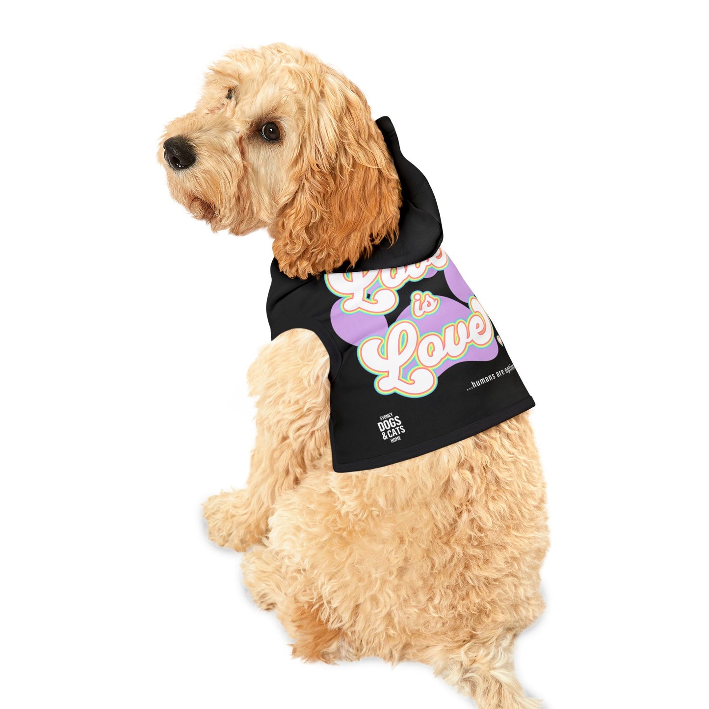 "Love is Love" Rainbow Paw Print Dog & Cat Hoodie