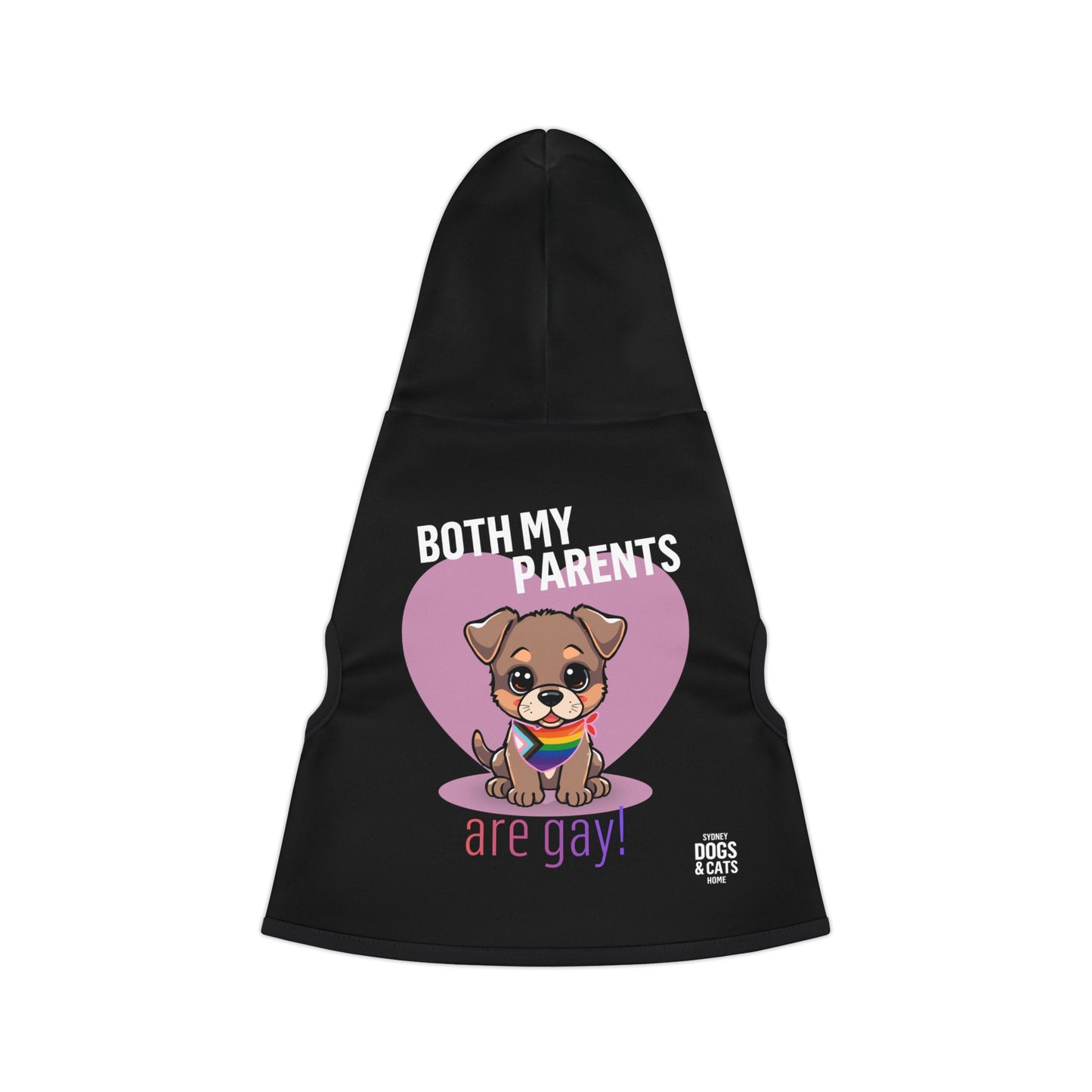 "Both My Parents Are Gay" Pride Dog Hoodie