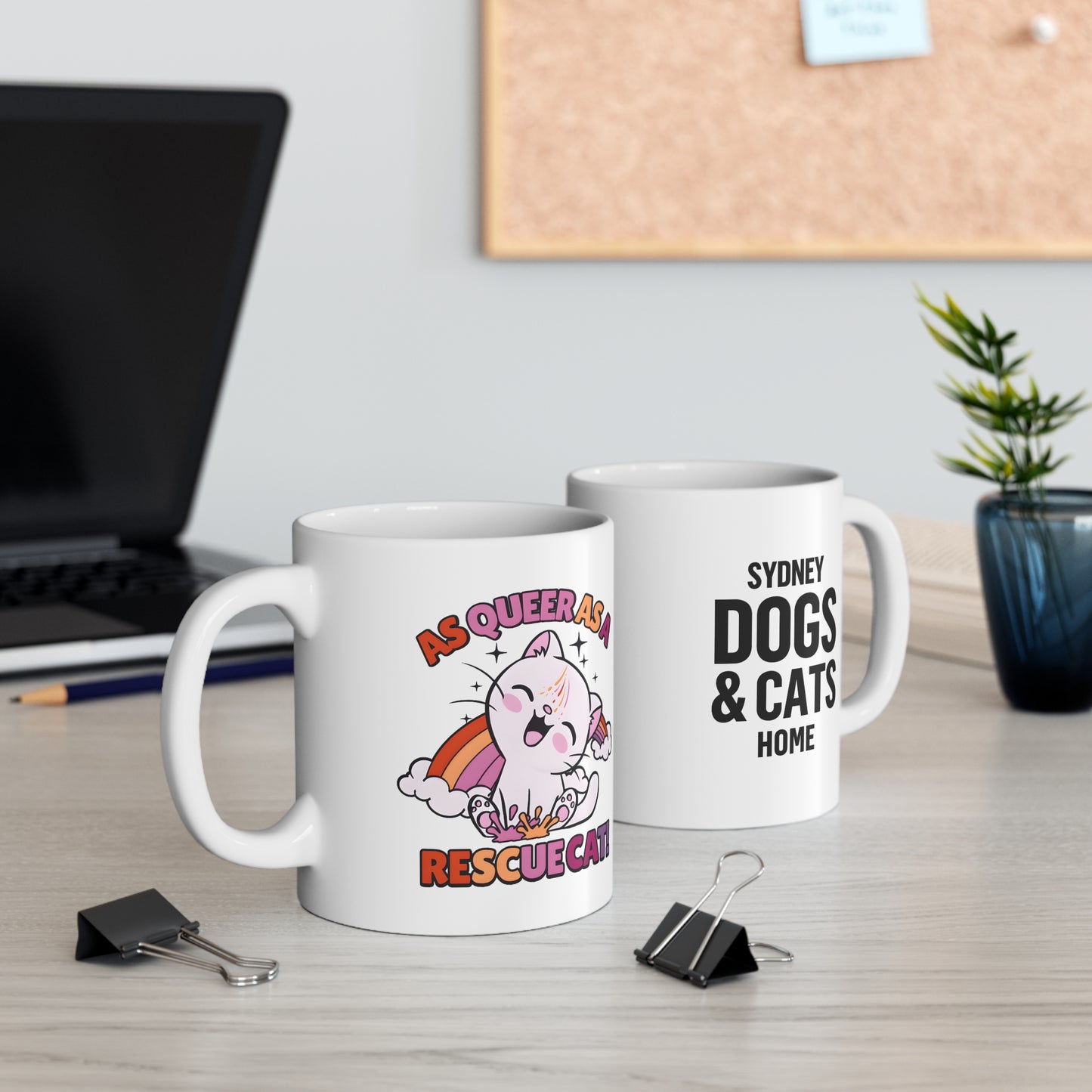 As Queer As A Rescue Cat Pride Mug