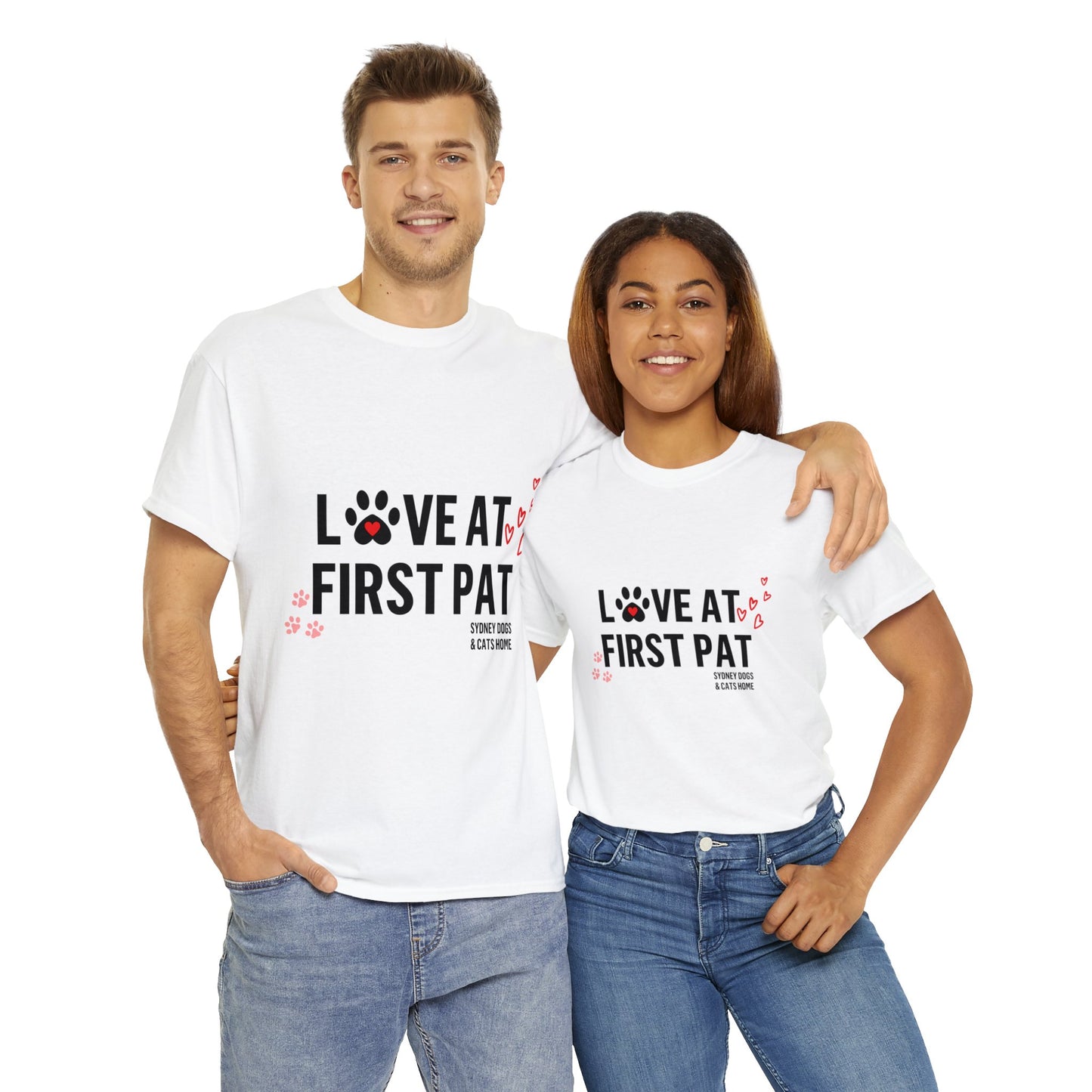T-Shirt - Love at First Pat (Hearts & Paws)