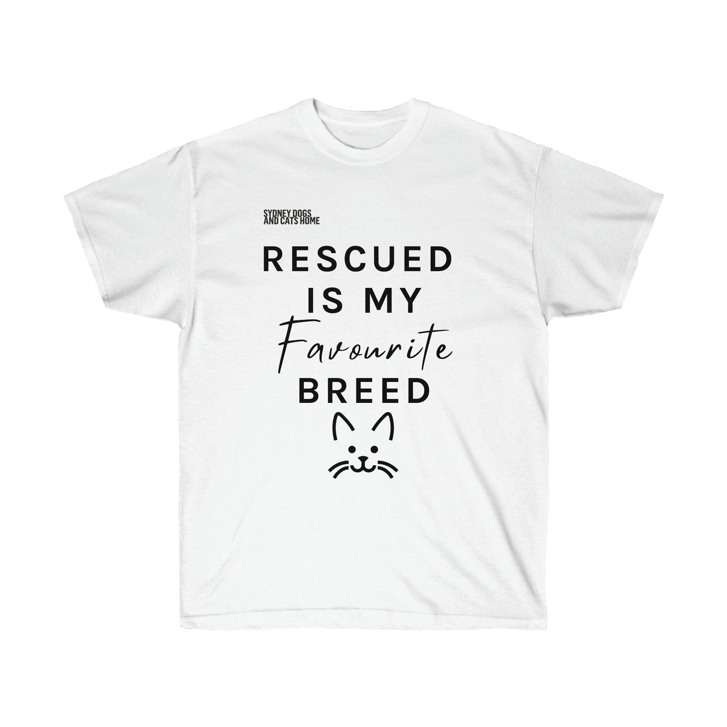 T-Shirt - Rescued is My Favourite Breed (Cat) - Unisex
